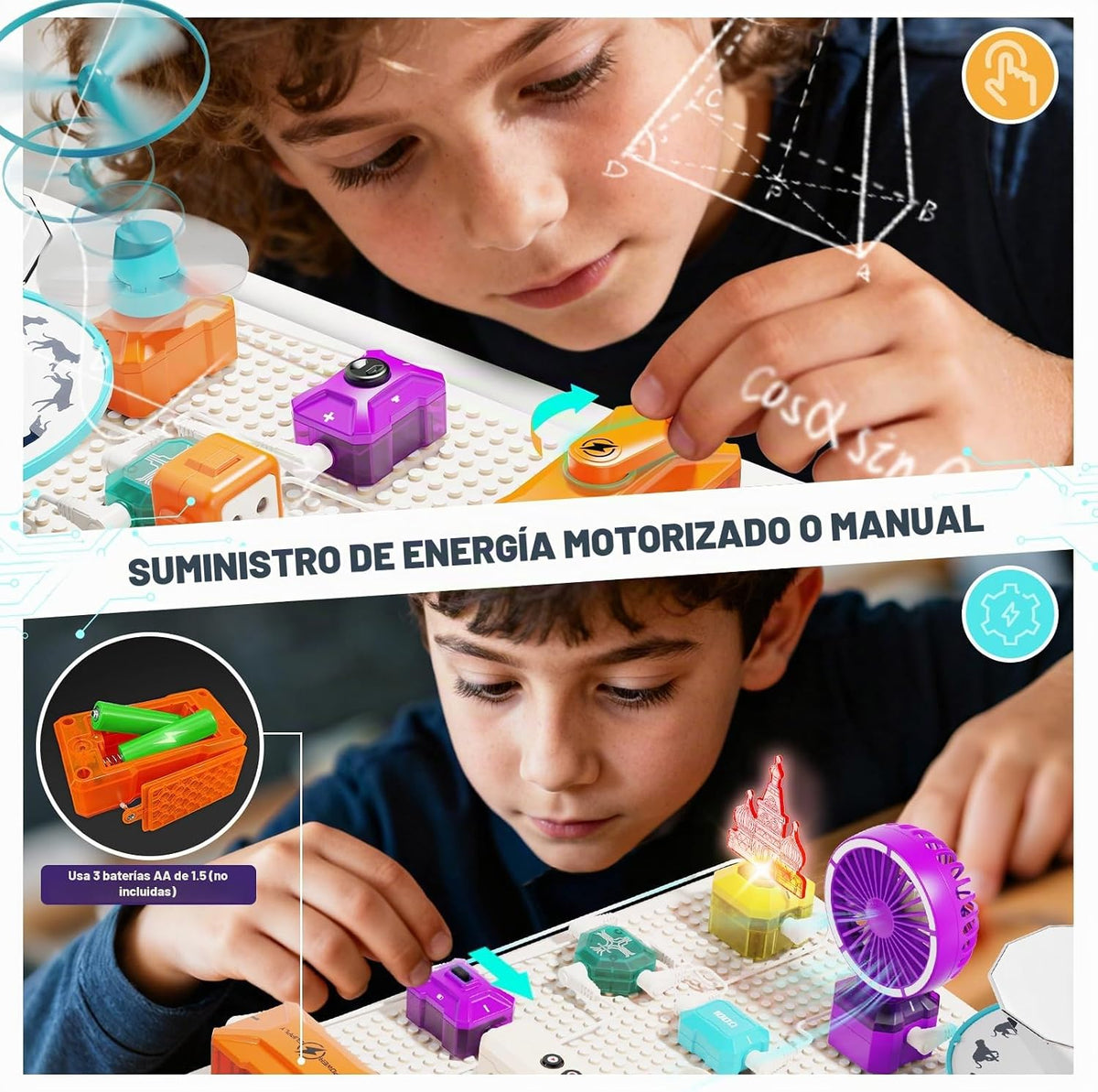 VATOS Circuito científico para niños de 6 a 12 años, kit de construcción electrónica de 68 piezas con más de 450 proyectos STEM, imágenes rotacionales, grabación de sonido y reproducción, juguetes educativos STEM de doble potencia para niños y niñas