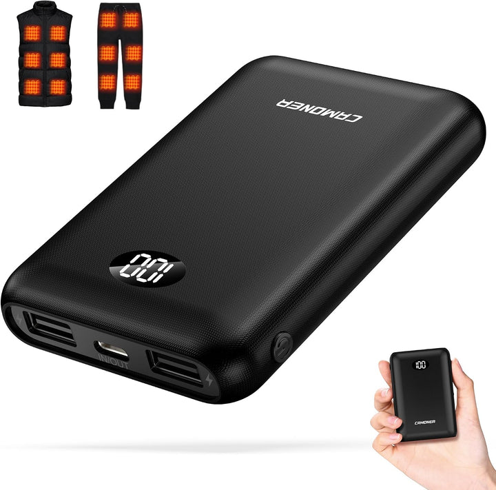 Camoner Paquete de batería de chaleco térmico de 5V 3A 10000mAh, ba...