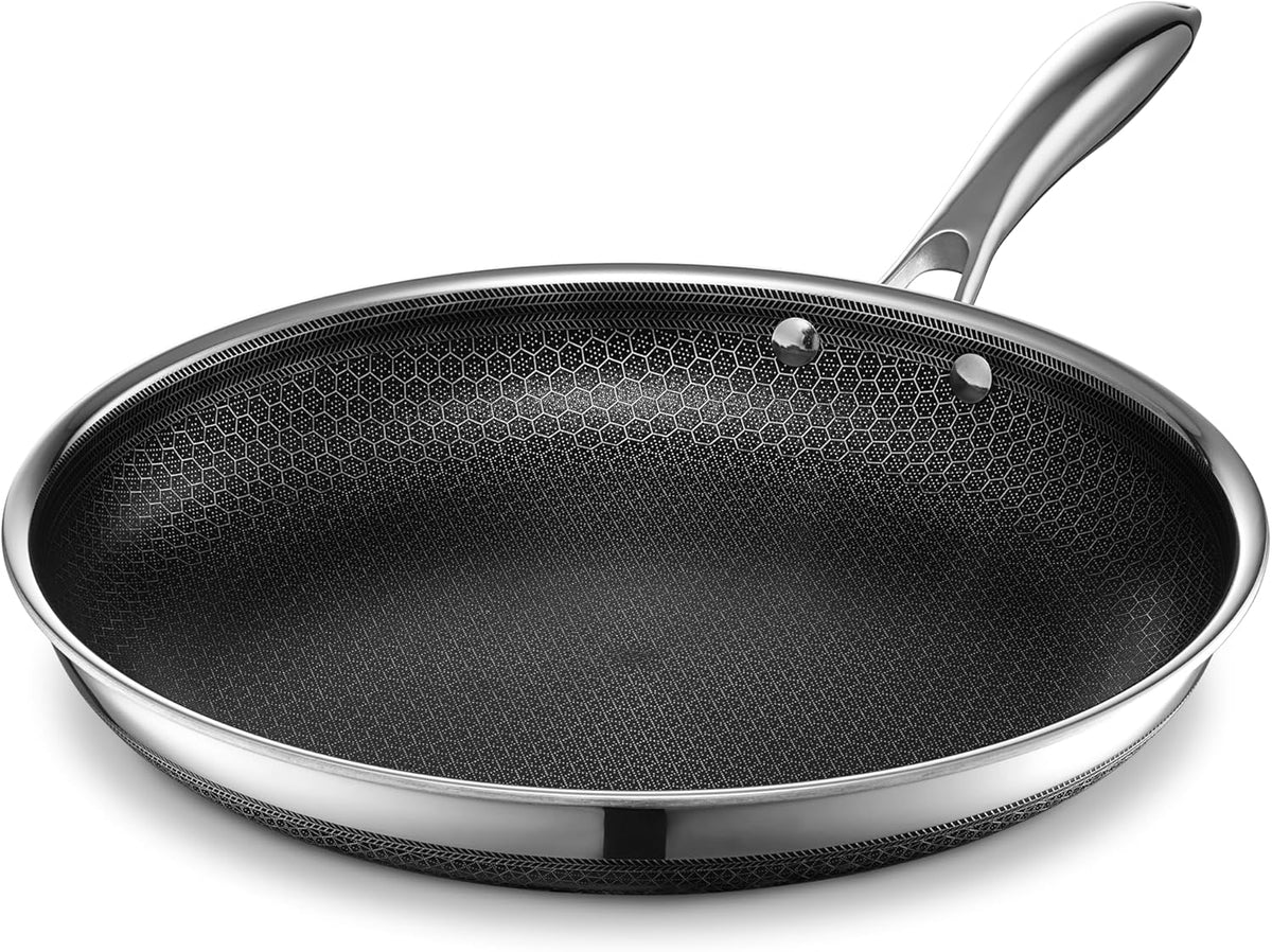 HexClad Sartén antiadherente híbrida de 12 pulgadas, apta para lavavajillas