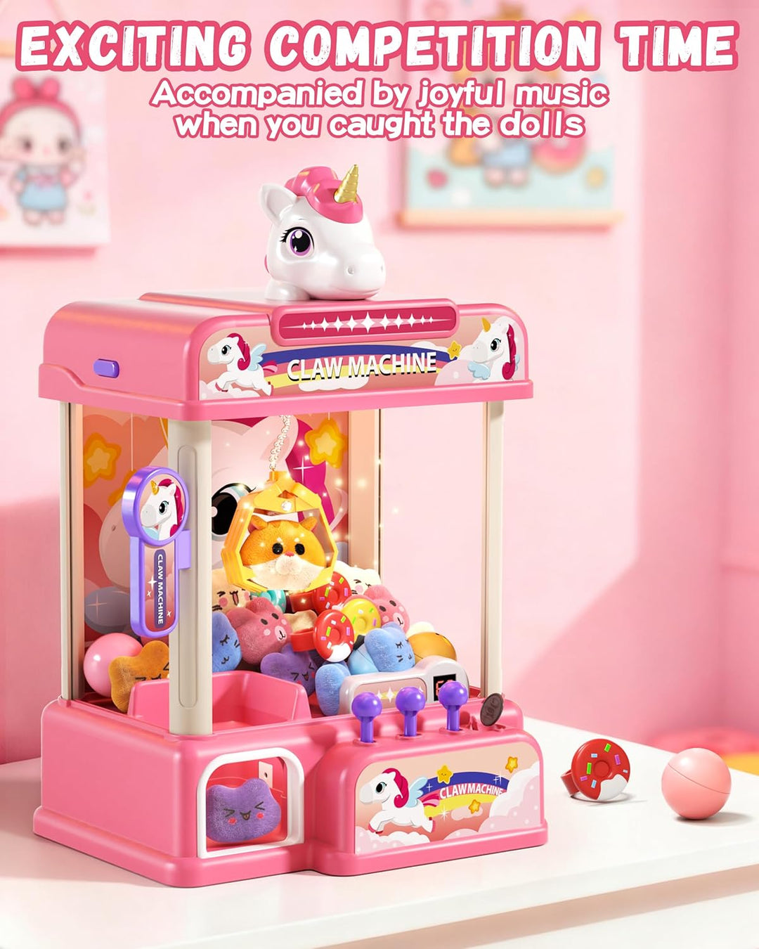 Eohemeral Máquina grande de garras Unicarns para niños, máquina de...