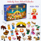 Calendario de Adviento de Nativity 2026 para niños, juego de bloques de