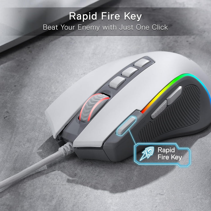Redragon M612 RGB Ratón para juegos con cable, ratón óptico de 8000...