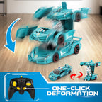 FDJ Automóvil a control remoto – Robot de automóvil transformable 2 en 1, Verde jade
