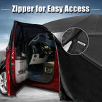 X AUTOHAUX Funda para Coche para Smart Fortwo 2007-2019 210D-PU Cubierta Completa para Exteriores Todo Tipo de Clima con Cremallera en Puertas para Protección Impermeable, Resistente al Viento, al Sol