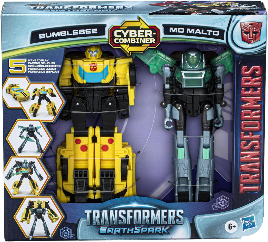 Transformers EarthSpark Cyber-Combiner Bumblebee and Malto Robot Fi...
