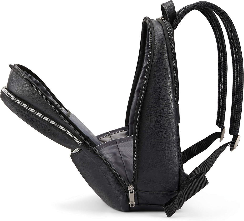 Samsonite Mochila delgada clásica de cuero