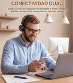 Auriculares inalámbricos con micrófono para el trabajo, auriculares