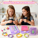 Kit de fabricación de pulseras de la amistad y telar de tejido de bricolaje, más de 500 cuerdas coloridas, bandas y cuentas, regalo creativo de artes y manualidades para niñas de 6 a 12 años, regalo de Navidad ideal para niñas de 5, 6, 7, 8 a 12 años