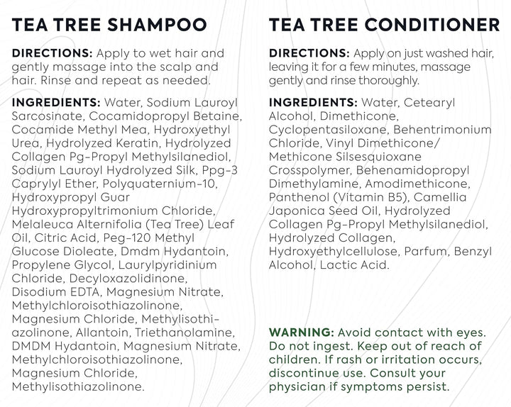 Juego de champú y acondicionador de árbol de té, con aceite de árbo...