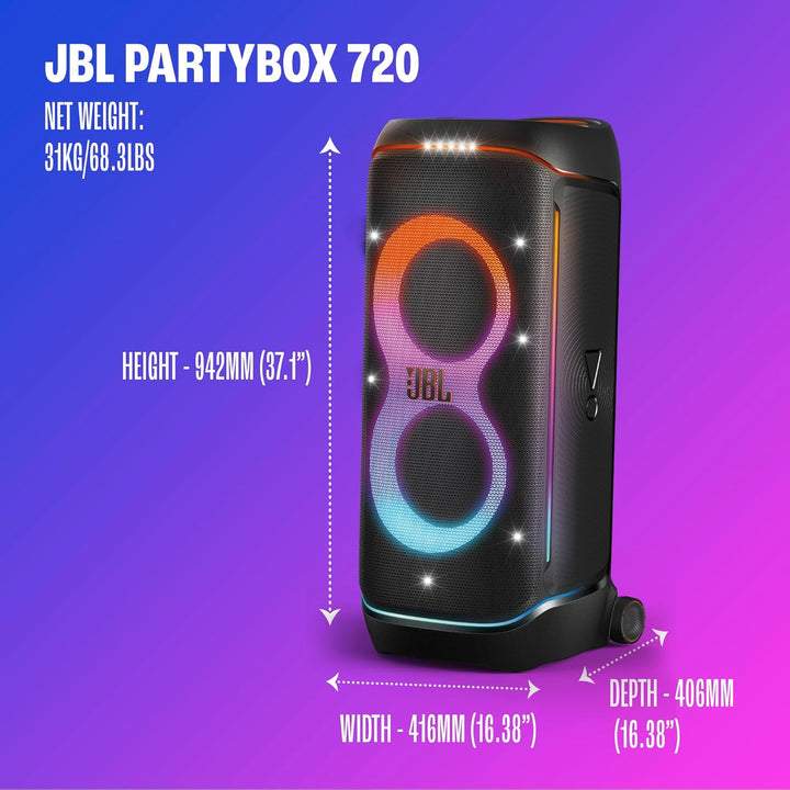 JBL PartyBox 720 - El altavoz de fiesta con batería más potente con...
