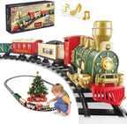 Juego de tren eléctrico para niños de 4 a 8 años, tren de juguete completo con luces y sonidos, juguetes de tren con autos y pistas para Navidad y juego durante todo el año