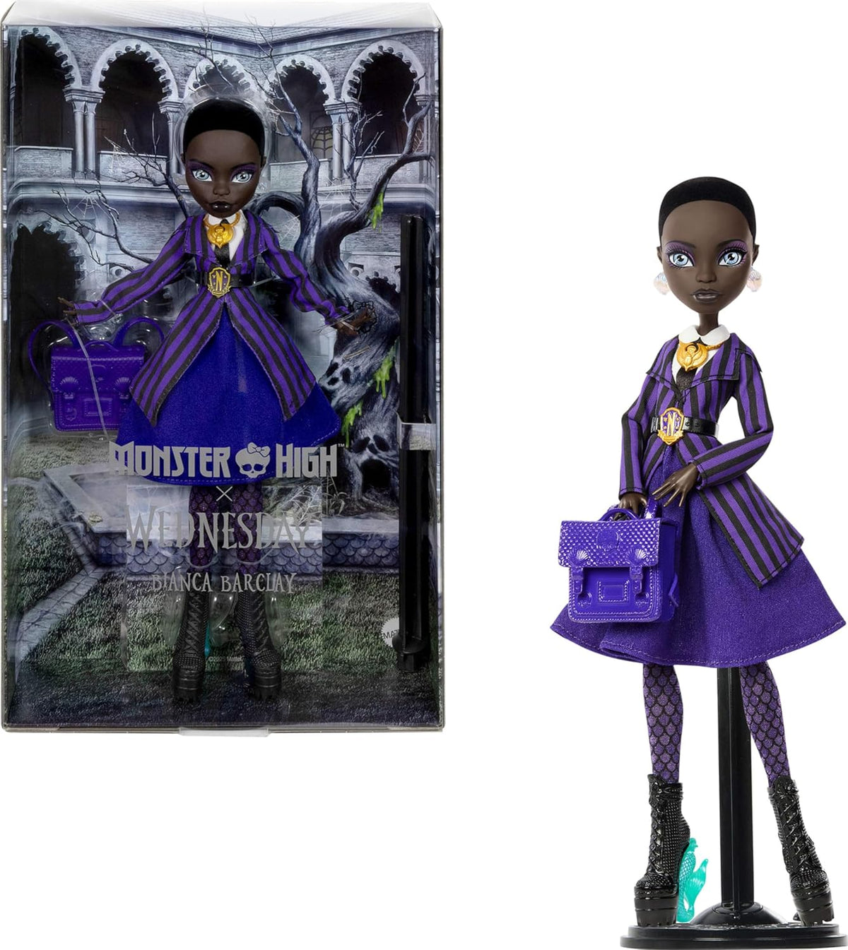Muñeca y accesorios de Monster High x Wednesday, colección Bianca