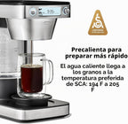 Cafetera de café OXO Brew de 12 tazas con función de porción única sin cápsula, plateada