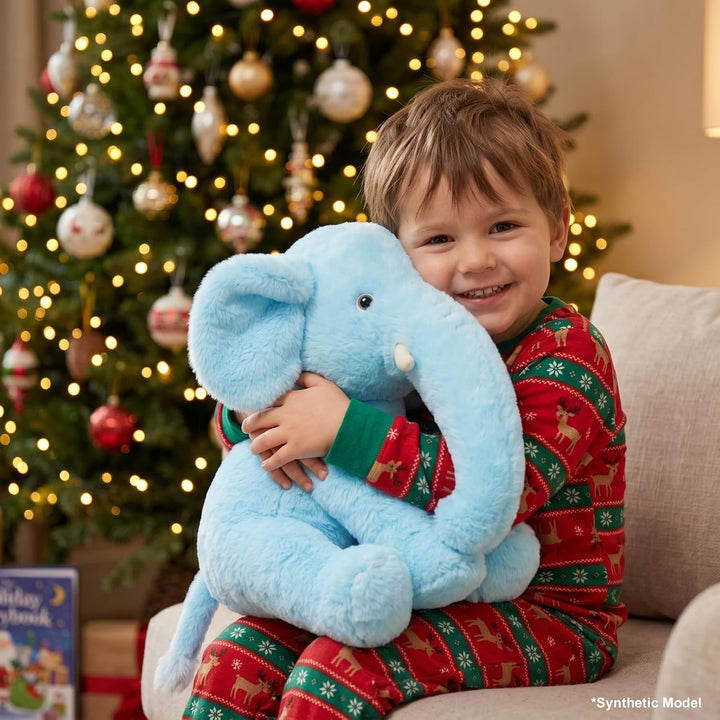 WEIGEDU Elefante de peluche azul de 13" - Juguete de felpa para...