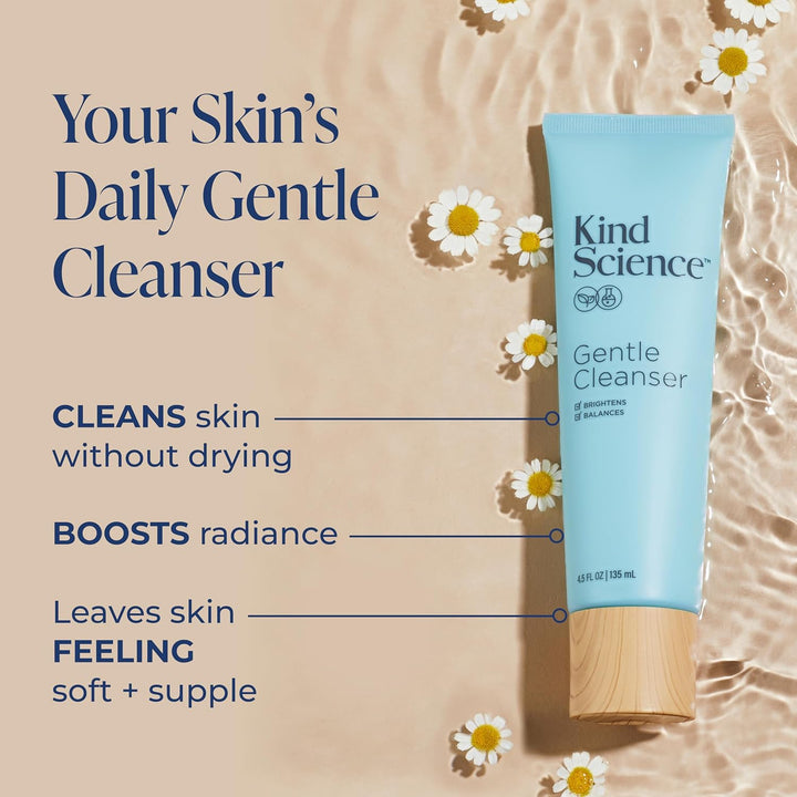 Kind Science Limpiador facial suave, lavado facial para mujeres y r...