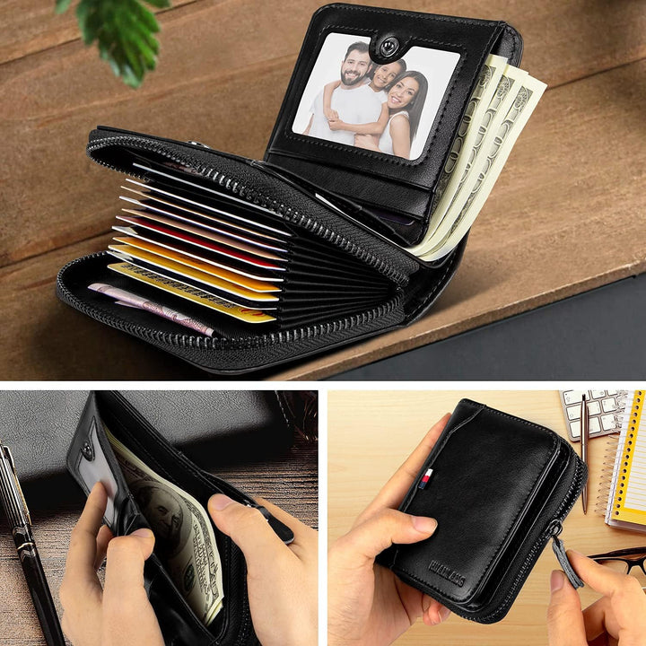HUANLANG Billetera para hombre con bloqueo RFID, multitarjetero, bi...