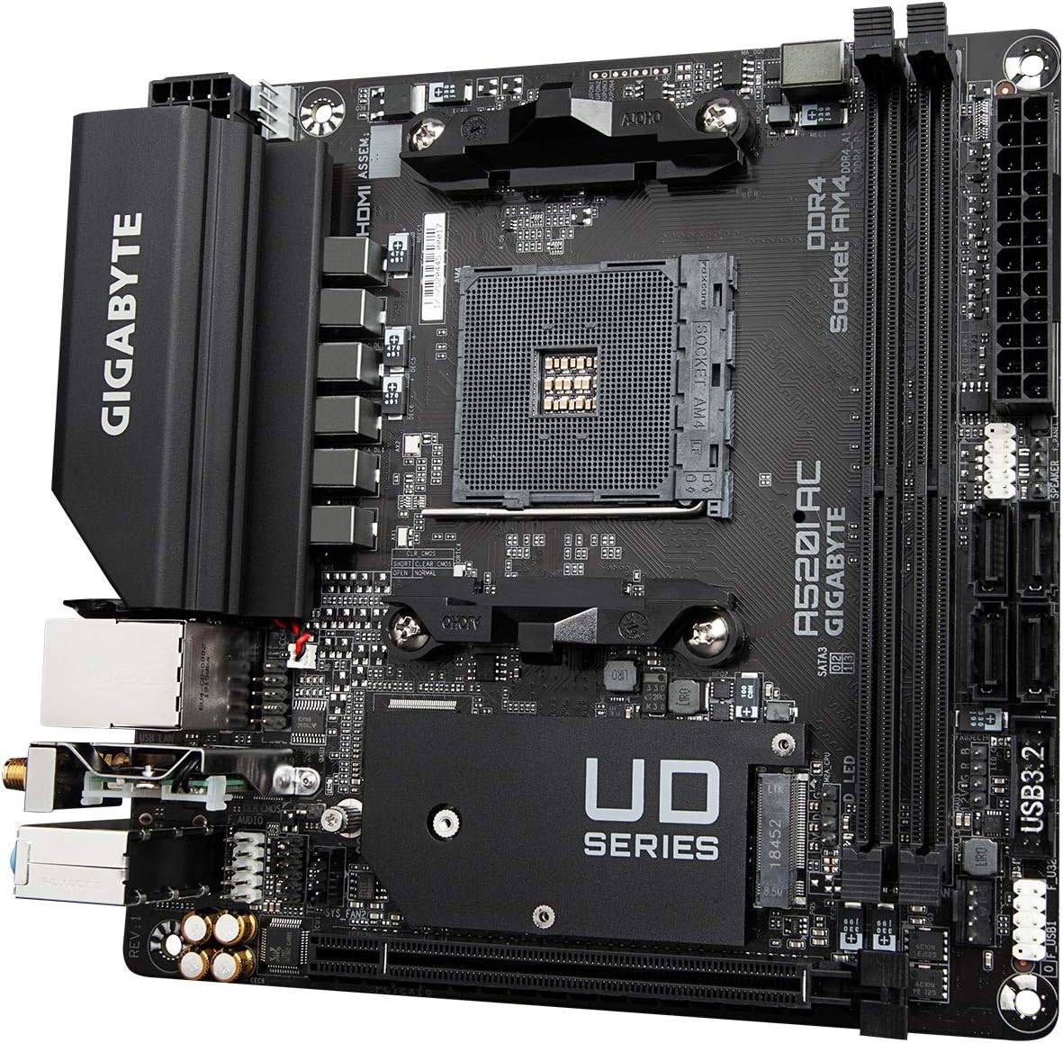 Gigabyte A520I AC (placa base AMD Ryzen AM4\/Mini-ITX\/PWM digital...