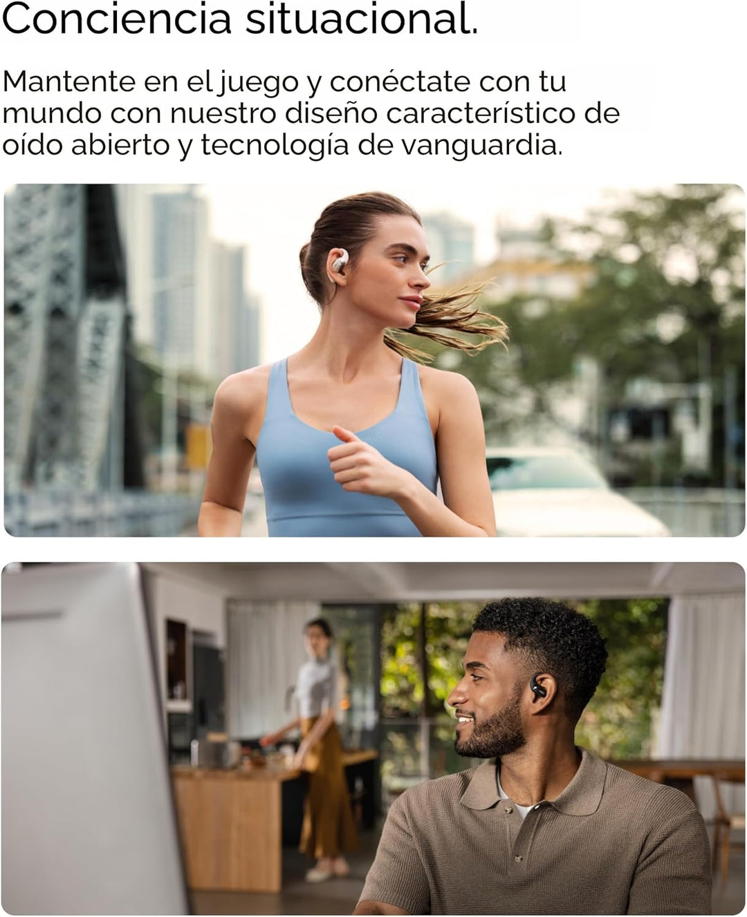 SHOKZ OpenFit 2 auriculares de oreja abierta, auriculares Bluetooth...