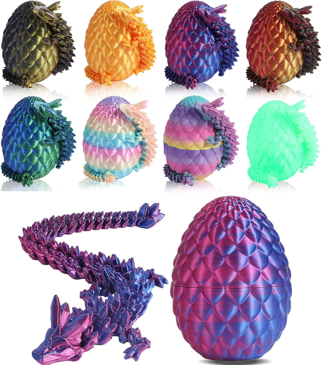 Huevos de dragón impresos en 3D con dragón en el interior