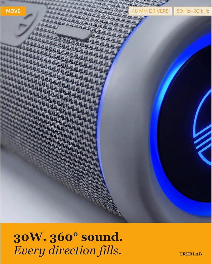 TREBLAB HD77 Altavoz Bluetooth - Potente sonido 360° con graves imp...