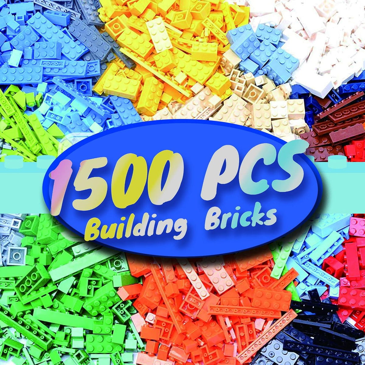 HUIZDQ 1500 piezas de ladrillos de construcción, bloques pequeños clásicos a granel, juego de ladrillos clásicos bloques de construcción básicos compatibles con todas las principales marcas