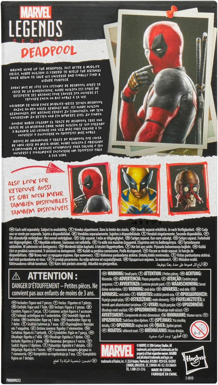 Marvel Legends Series Deadpool, Figura de acción coleccionable de D...