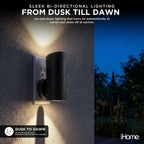 iHome Luz nocturna enchufable regulable bidireccional, brillo cálido, sensor inteligente, brillo ajustable