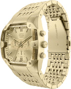Reloj para hombre Diesel Spiked Cushion Chronograph de acero inoxidable tono dorado (Modelo: DZ4718)