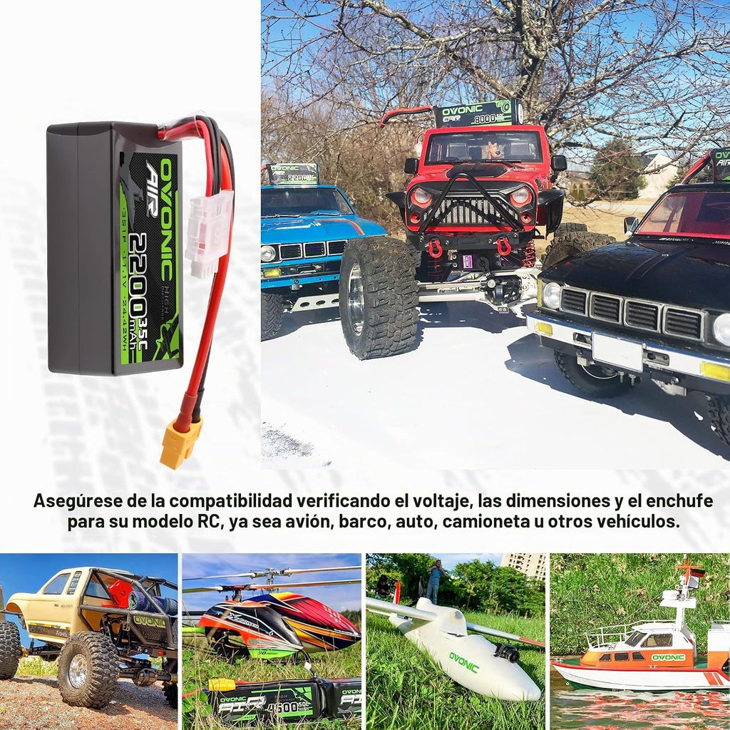 OVONIC 3s - Batería Lipo 35C (estallido 70C) 2200mAh 11.1V Lipo bat...