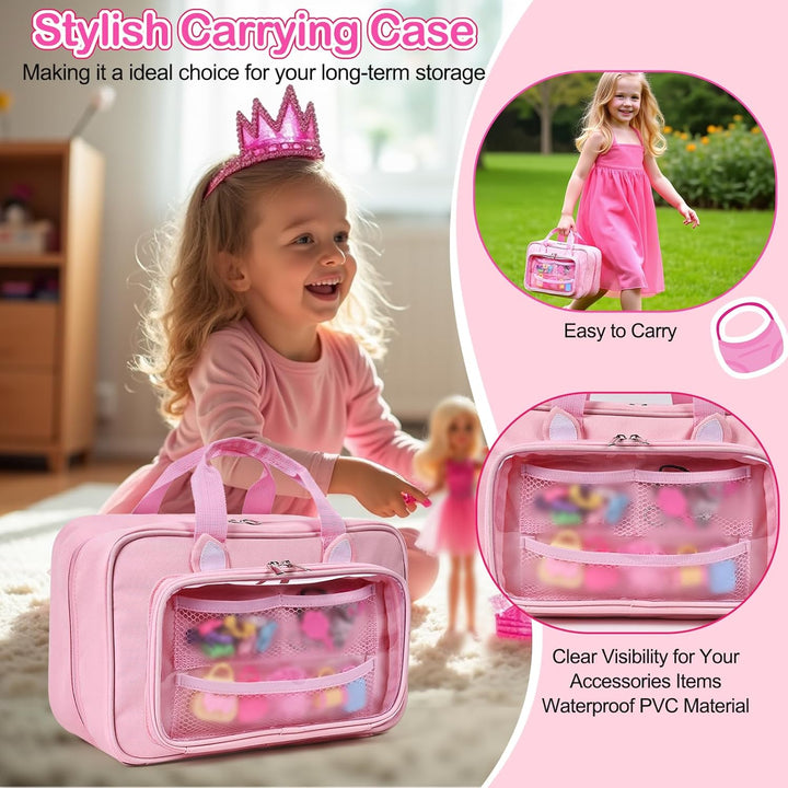 DSLIUPIU Funda de transporte compatible con muñecas Barbie de 12 pu...