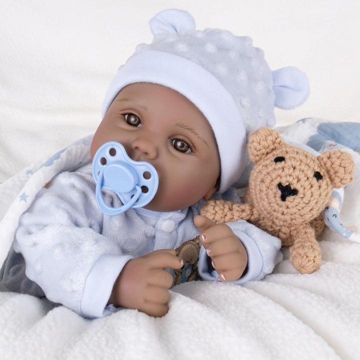 Milidool Muñecas de bebé recién nacidas negras de 18 pulgadas, muñe...
