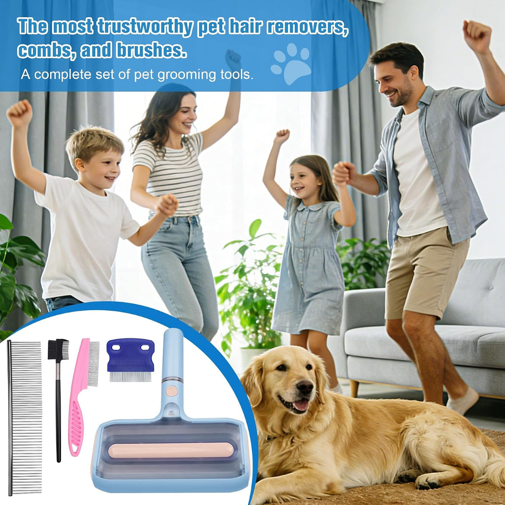 Rodillos para eliminar pelusas de mascotas extra pegajosos con spray de agua, herramienta de eliminación de pelo reutilizable 2 en 1 para muebles, sofá, alfombra, ropa de cama y ropa, incluye