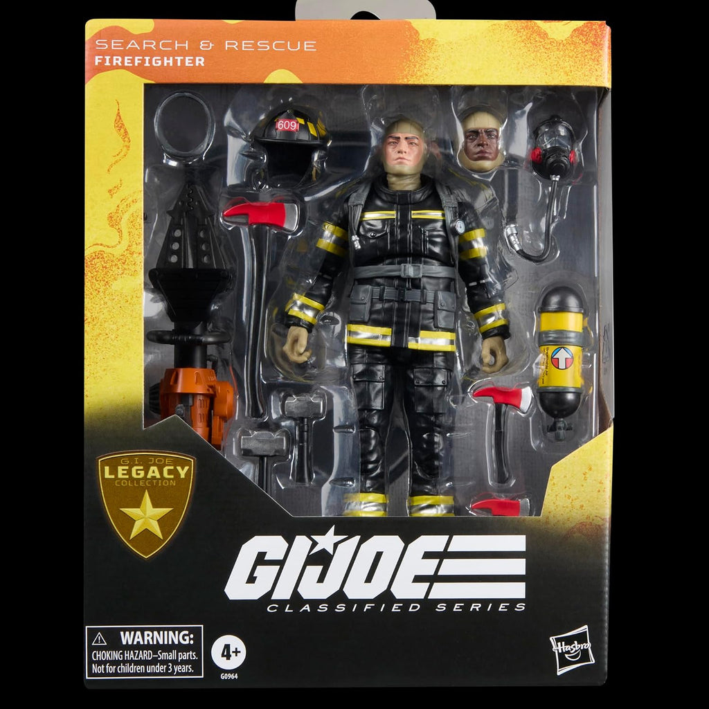 G.I. Joe Serie Clasificada Colección Legado - Bombero de Búsqueda y Rescate, Figura de Acción Coleccionable de 15.2 cm con 14 Accesorios