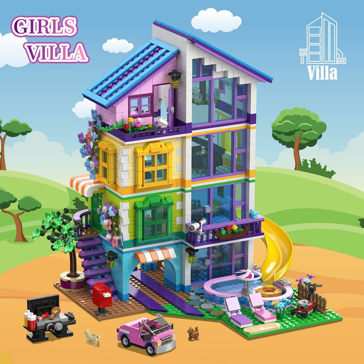 HOGOKIDS Juego de construcción de casa para niñas con luz