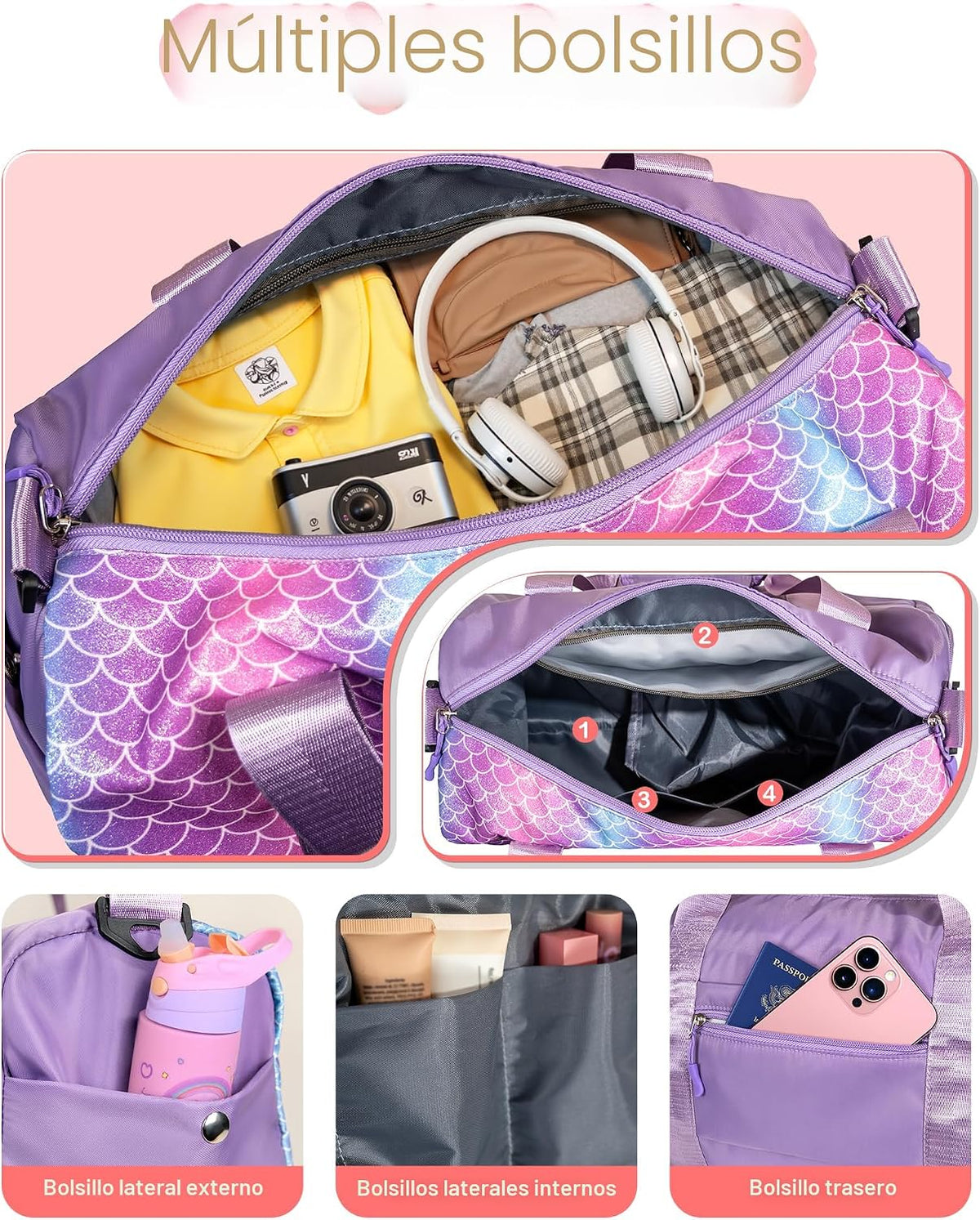 Regalos para niñas de 6 a 12 años, regalos para adolescentes, bolsa de gimnasio, bolsa de baile para niñas