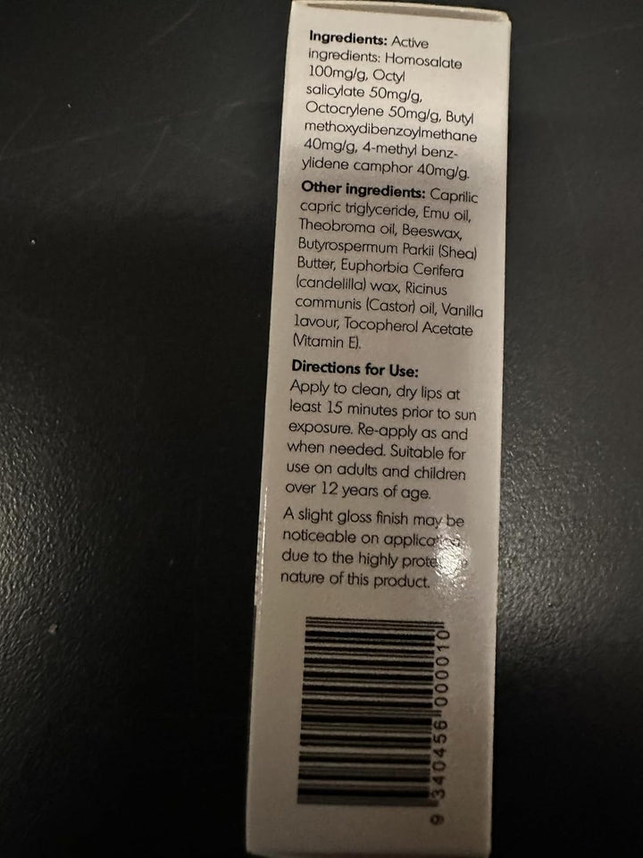 Emu Oil - Bálsamo labial hidratante con protección solar extrema SP...