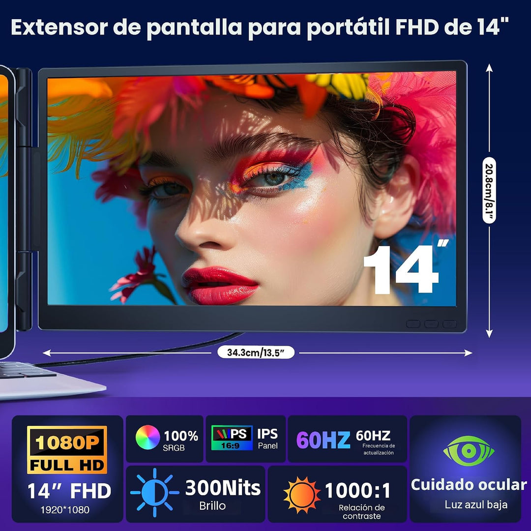CIDETTY Extensor de pantalla para portátil de 0.27 pulgadas, ultraf...
