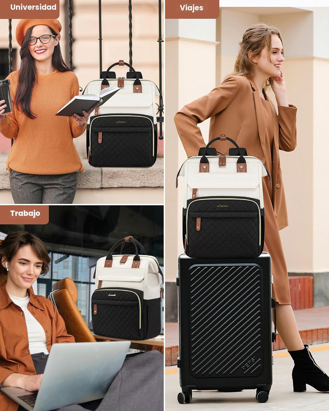 LOVEVOOK - Mochila para laptop de mujer, 15.6'' impermeable...
