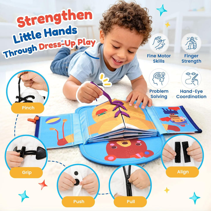 JoyCat Libro de vestir ocupado para niños pequeños de 2 a 5 años, j...