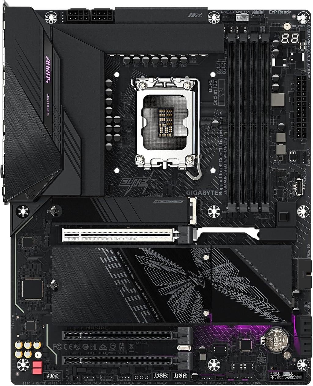 GIGABYTE Z890 AORUS Elite WIFI7 Plus Intel LGA 1851 ATX placa base, WIFI7|PLUS