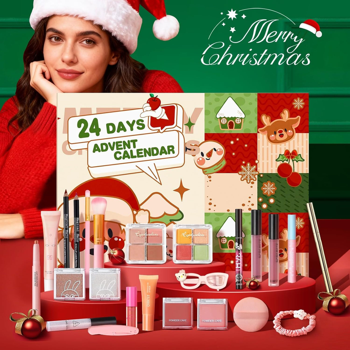 Calendario de Adviento de Maquillaje 2025 para Adolescentes y Mujer...