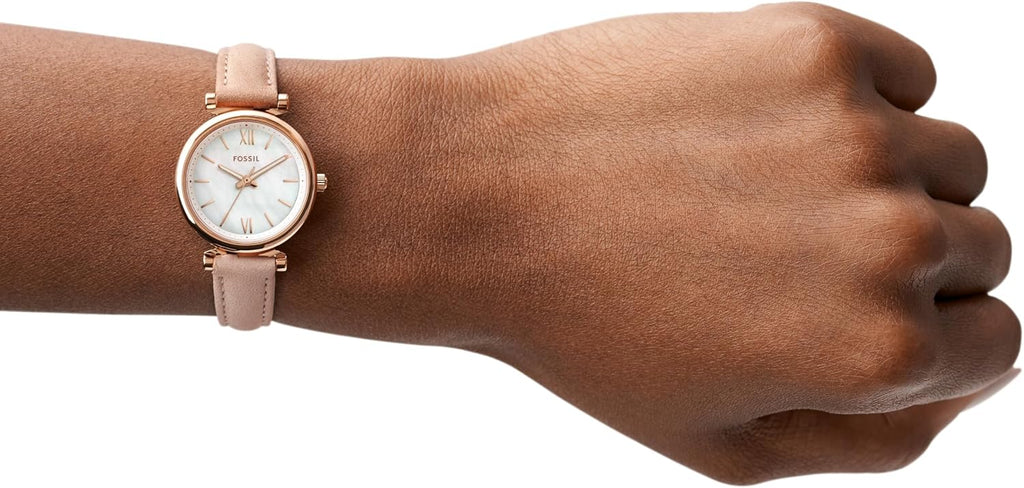 Fossil Carlie - Reloj de cuarzo de acero inoxidable de tres manecillas para mujer