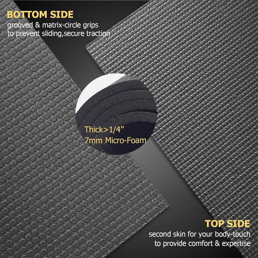 GXMMAT Esterilla de Yoga Grande 6'x4'/6'x6'(7mm) & 7'x5'(9mm)