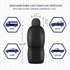 Skechers Fundas de asiento de espuma viscoelástica refrigeradas por aire, fundas de asiento de automóvil gruesas de malla, fundas de asiento de automóvil de cuero con ribetes para asientos delanteros