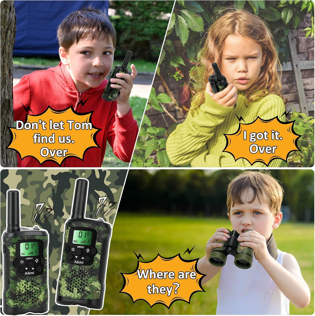 Walkie Talkies para niños, juguetes para niños de 5 años en adelante, juguetes al aire libre, radio de 2 vías, 22 canales, 3 millas de alcance para acampar, cazar, aventura, juego, regalo de