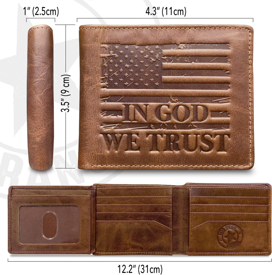 Cartera con bandera americana para hombre, "EN DIOS CONFIAMOS&#...