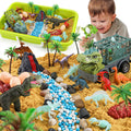 FRUSE Kit de Arena Sensorial de Dinosaurios, Arena para Cubeta Sensorial, Juguetes de Dinosaurios para Niños