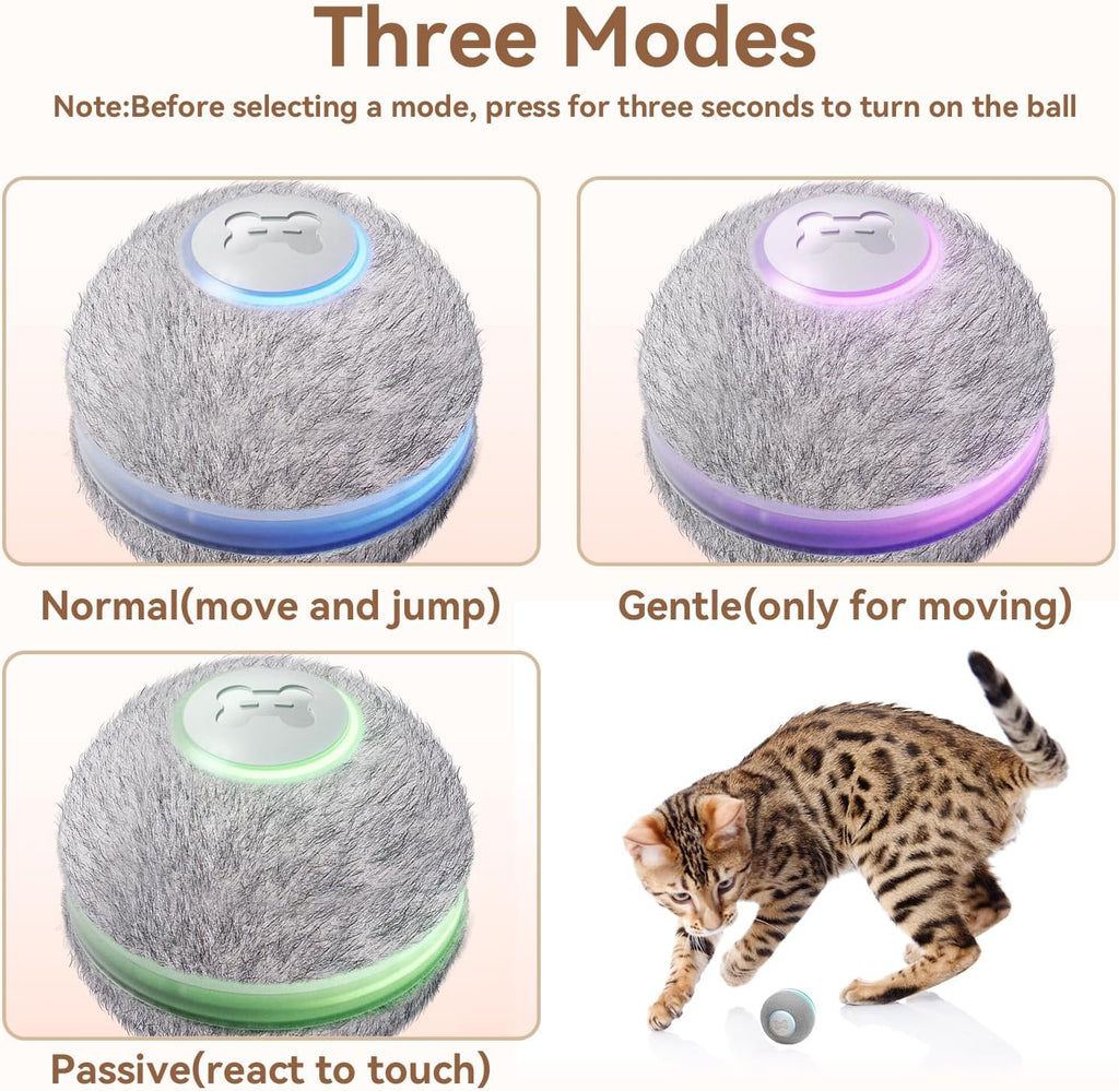 Cheerble Juguetes interactivos para gatos de interior, juguete automático para gatos de interior aburridos, juguetes eléctricos para gatitos con luz, juguetes estimulantes en movimiento, gris