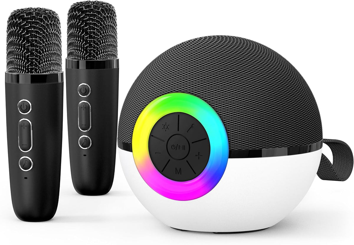 Mini máquina de karaoke con altavoz para niños y adultos, micrófono portátil con Bluetooth y juguetes de canciones con luz LED, el mejor regalo de Navidad, cumpleaños y festival para niñas y