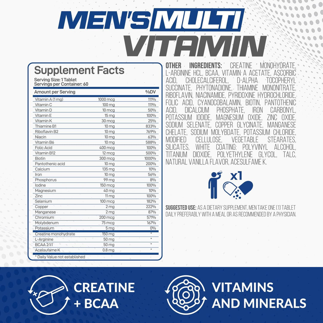 Forzagen Essentials Multivitamínico para hombre con creatina y BCAA...